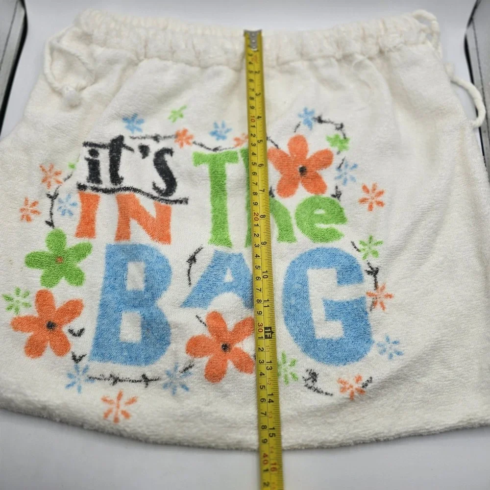 Vtg‎ Cannon Made in USA 80's Towel Drawstring Bag Beach Tote